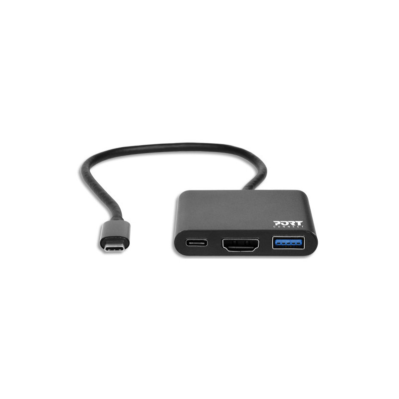 PORT DESIGNS Mini station d'accueil USB-C pour PC et Mac - HDMI, USB 3.0 900140