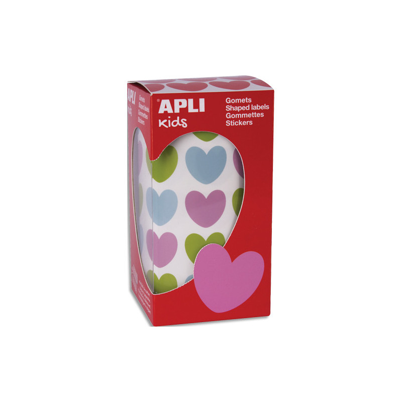 AGIPA Rouleaux de gommettes coeur 20x18mm couleurs pastels assortis