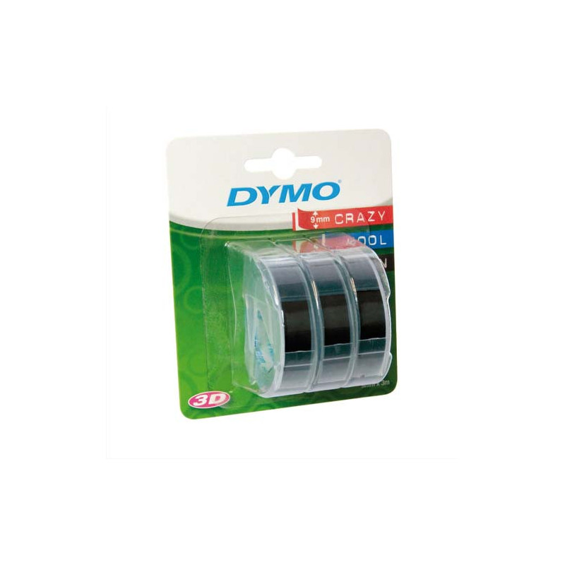 DYMO Lot de 3 rubans 9 x 3 mm Noir Glossy S0847730