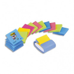 POST-IT Dévidoir z-notes Super Sticky Post-it® PRO Bleu Pervenche + 12 blocs 76x76 mm, 90F.