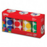 AGIPA Lot de 4 rouleaux de gommettes rondes diamètre 33mm, couleurBleu, Rouge, Jaune, Vert