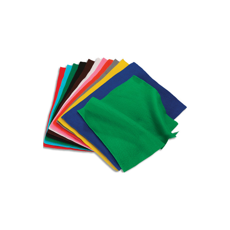 O COLOR Sachet de 12 coupons de feutrine, format 30x20 cm, couleurs assorties