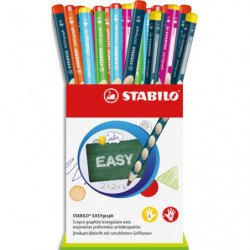 STABILO Godet de 36 crayons graphite EASYgraph (Nouveaux coloris) assortis