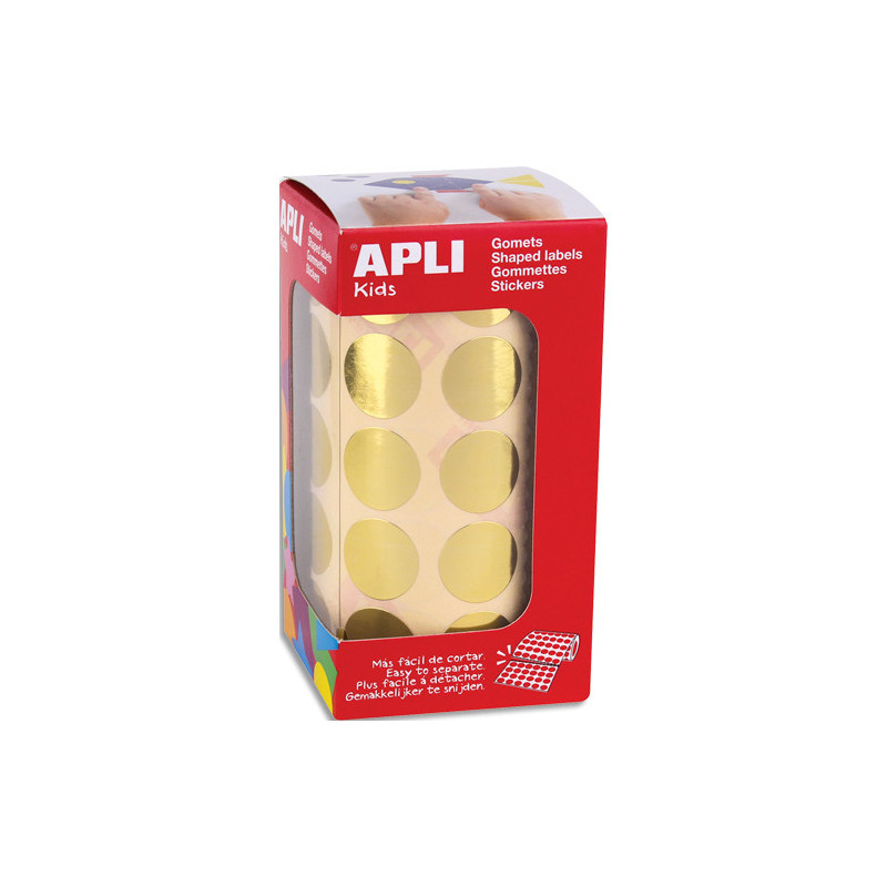 AGIPA Rouleaux de gommettes rondes 20mm couleur or