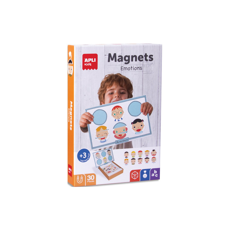 APLI AGIPA Boîte de 30 fiches magnétique avec lesquelles une multitude de combinaisons est possible.