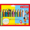 STABILO Etui carton de10 crayons multi-talents STABILO Woody 3in1 duo + 1 taille-crayon