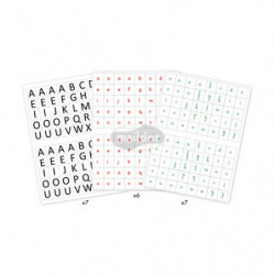 MAILDOR Sachet de 20 planches de gommette alphabet. 5 couleurs et 3 types d'écriture.