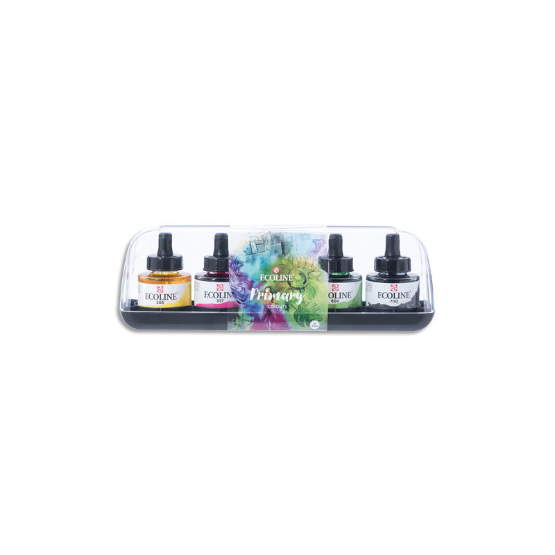 ECOLINE Set de 5 ECOLINE (Aquarelle Liquide). Couleurs primaires. 5x30ml