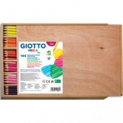 GIOTTO Schoolpack 144 crayons de couleur Méga. Corps triangulaire, mine 5,5mm. Coloris assortis
