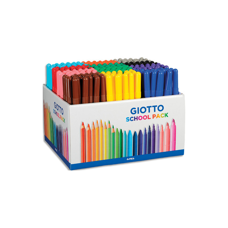 GIOTTO Turbo Color Schoolpack de 288 feutres pointe moyenne de couleurs assorties
