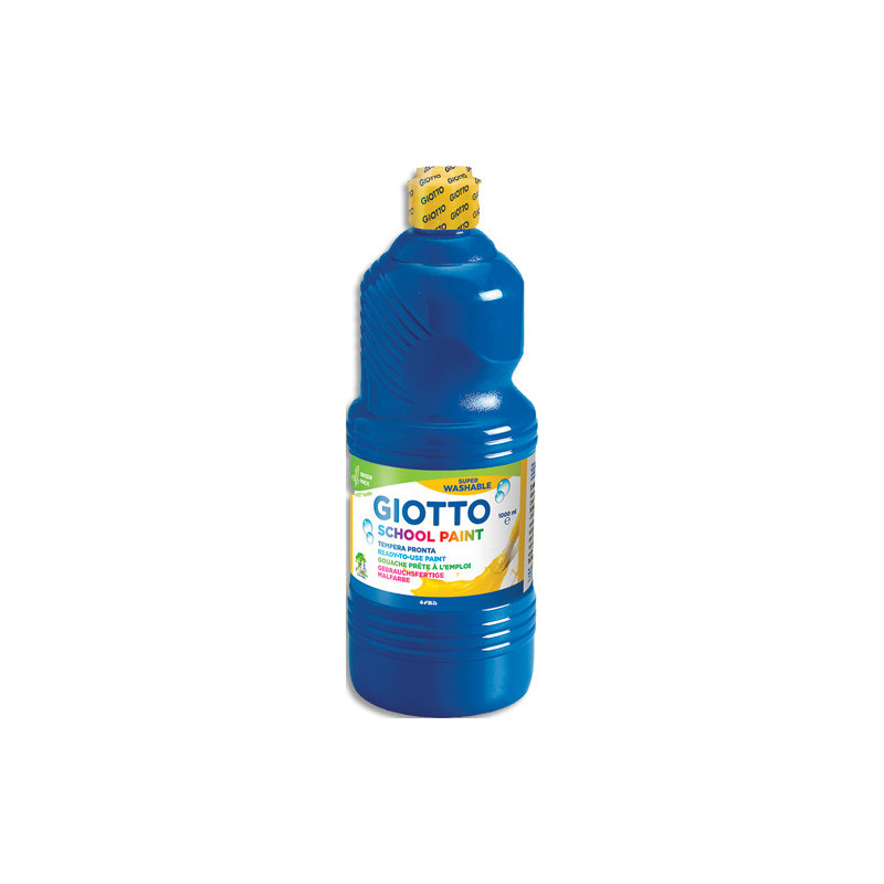 GIOTTO Flacon d'1 litre de gouache liquide de couleur bleu ultra lavable