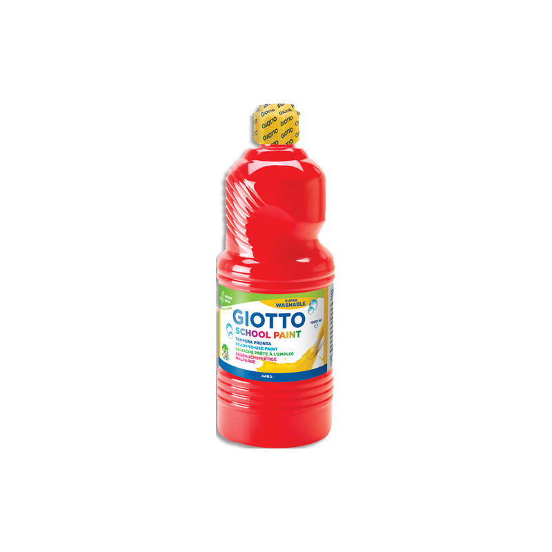 GIOTTO Flacon d'1 litre de gouache liquide de couleur rouge ultra lavable