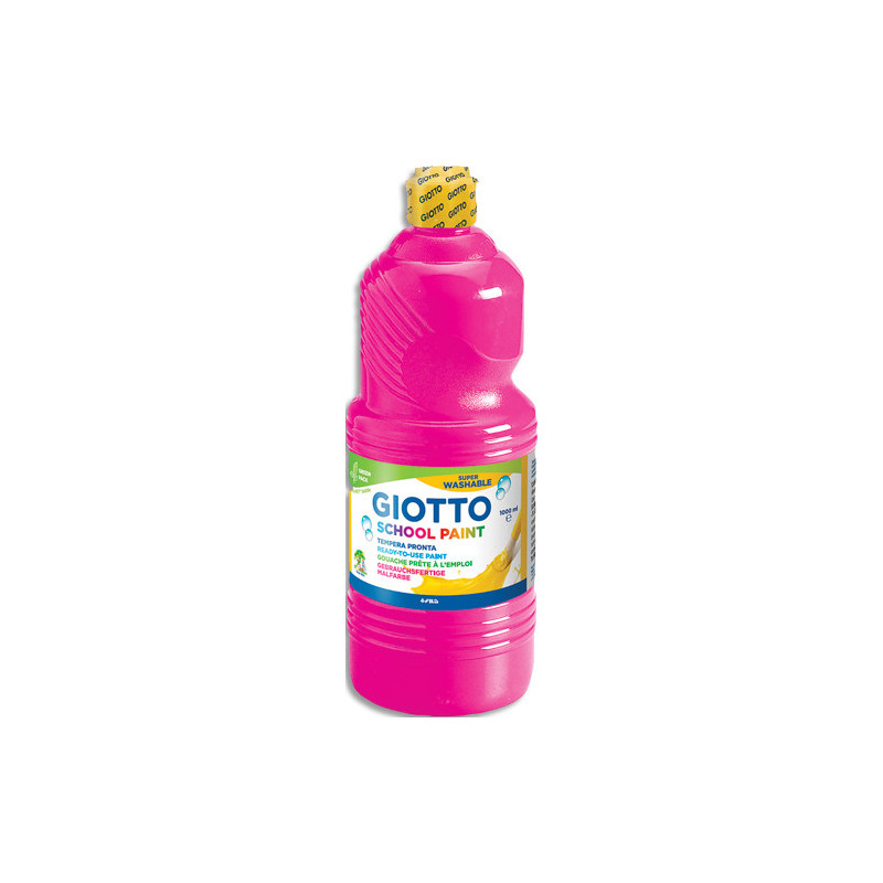 GIOTTO Flacon d'1 litre de gouache liquide de couleur fushia ultra lavable