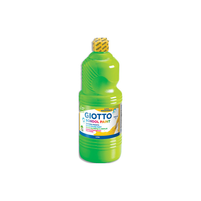 GIOTTO Flacon d'1 litre de gouache liquide de couleur vert clair ultra lavable