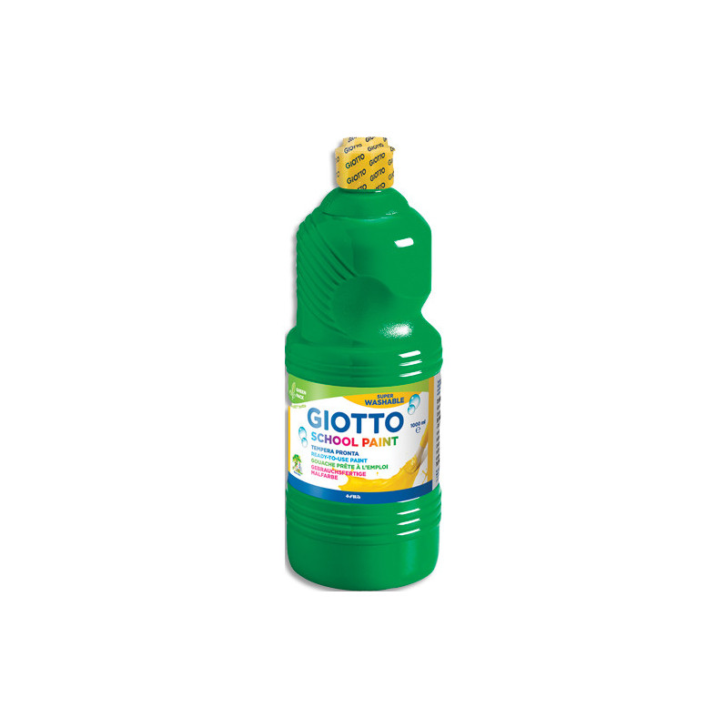 GIOTTO Flacon d'1 litre de gouache liquide de couleur vert foncé ultra lavable