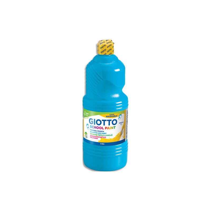 GIOTTO Flacon d'1 litre de gouache liquide de couleur bleu ciel ultra lavable