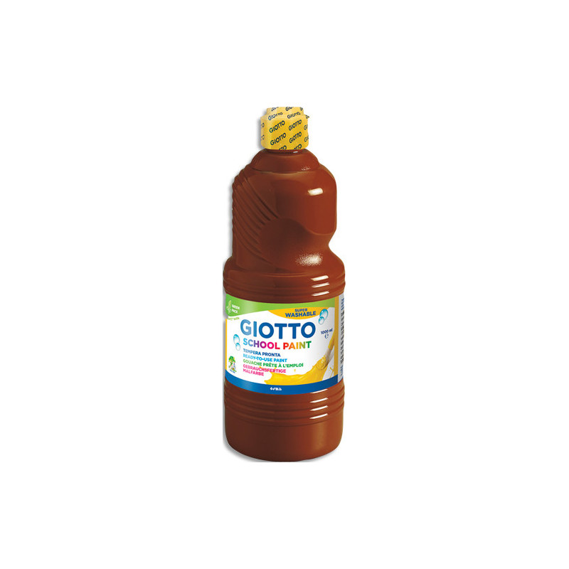 GIOTTO Flacon d'1 litre de gouache liquide de couleur marron ultra lavable