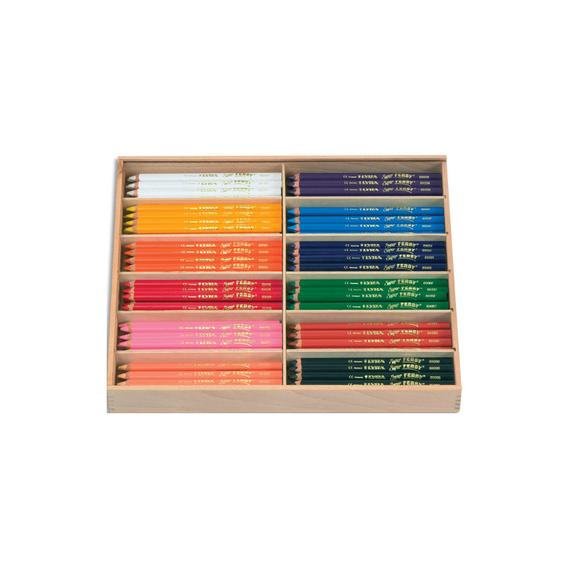 LYRA Schoolpack de 144 crayons de coloriage Super Ferby Corps triang, mine 6,50mm Coloris métalliques ass