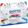 GIOTTO Boîte de 6 feutres de coloriage pailletés assortis, pointe large