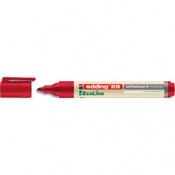 EDDING 28 EcoLine, marqueurs éco-responsable pour tableaux blancs pointe ogive, couleur rouge