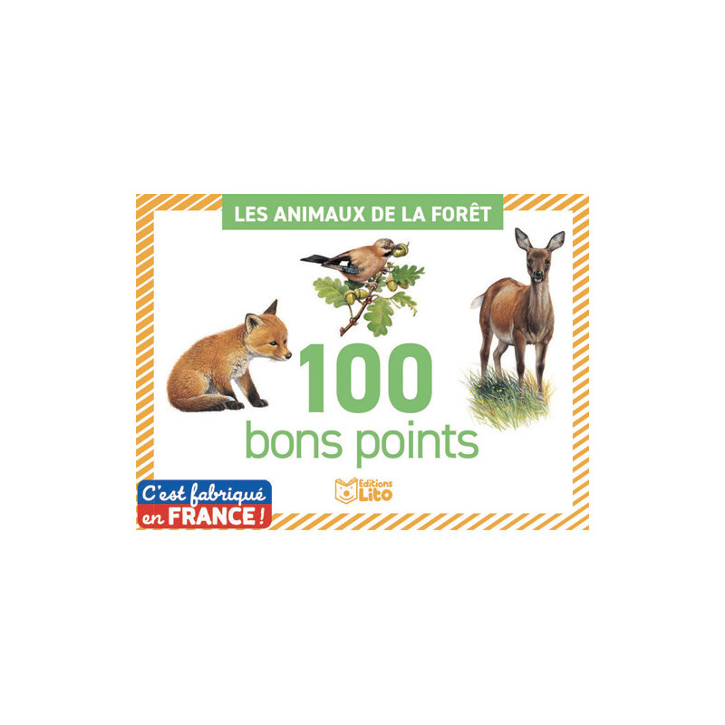 LITO DIFFUSION Boîte de 100 bon points thèmes animaux de la forêt