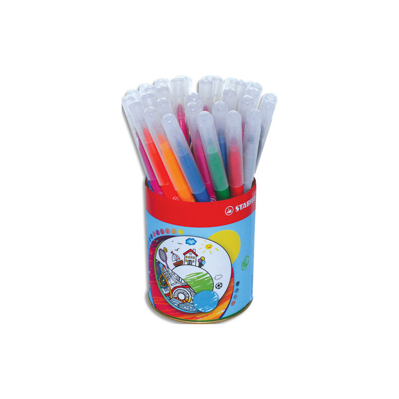 STABILO Pot de 36 feutres Power de coloriage - Coloris assortis