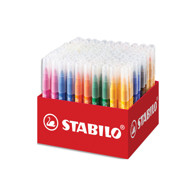 STABILO Maxi schoolpack de 140 feutres de coloriage pointe large Power Max - Boîte en carton - Couleu ass