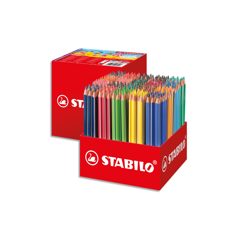 STABILO Maxi Schoolpack de 300 crayons de couleur Trio - Boîte en carton