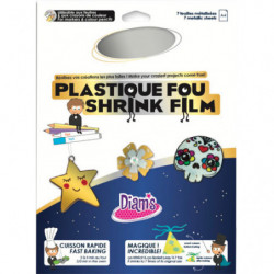 OZ INTERNATIONAL Pochette de 7 feuilles A4 de plastique dingue DIAM'S métalisé argent