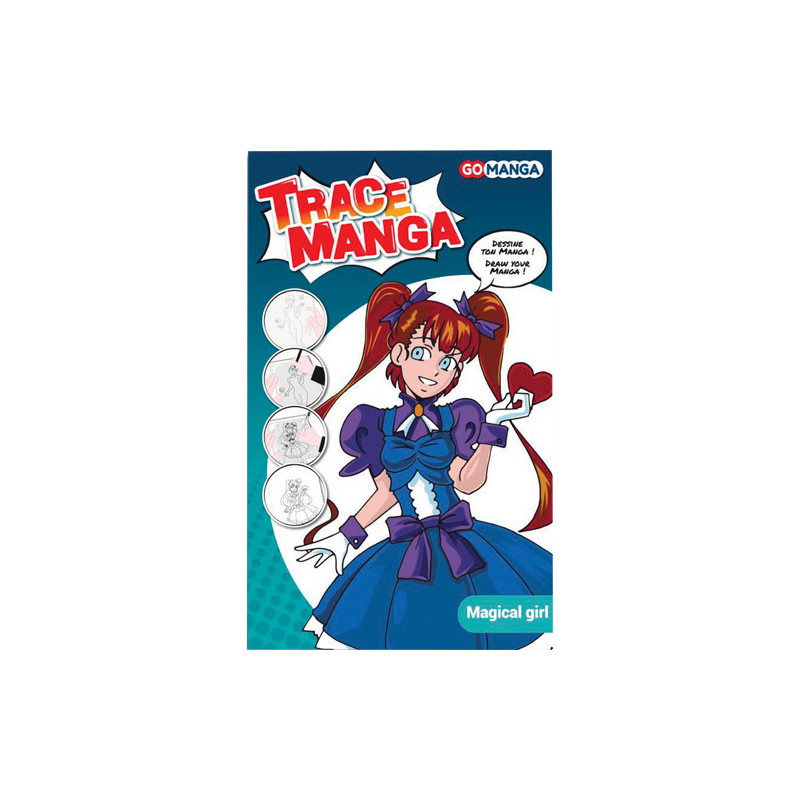 OZ INTERNATIONAL Pochoir Trace Manga pour apprendre à tracer des personnages Manga ''Magical Girl''