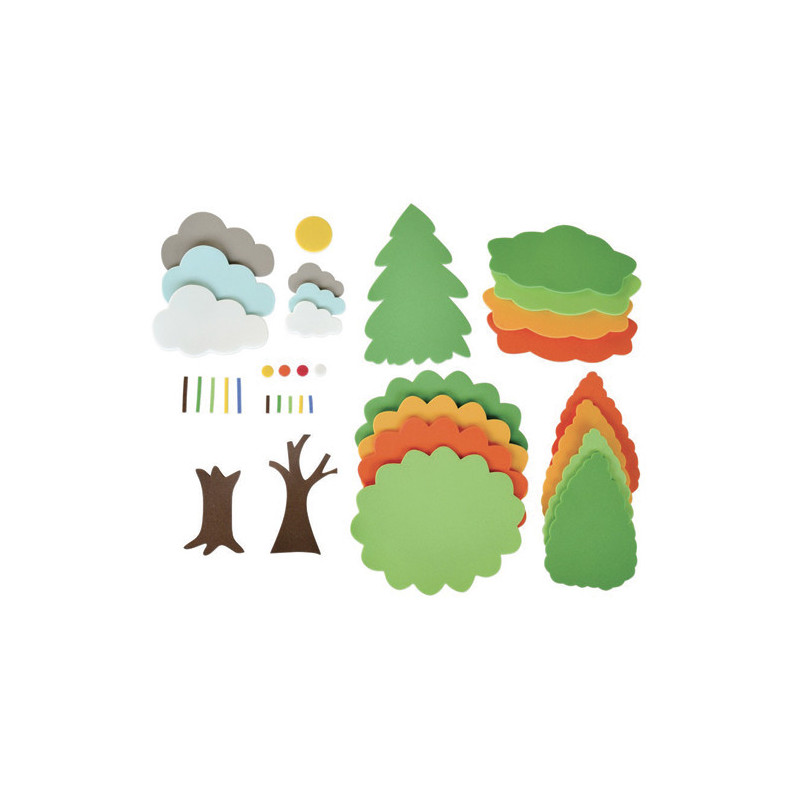 OZ INTERNATIONAL Kit 4 saisons - 540 pièces en mousse assorties (arbres, nuages...)