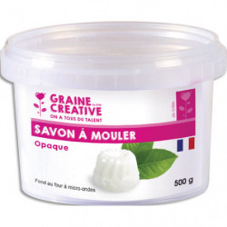 GRAINE CREATIVE Boîte de savon en bloc 500 gr opaque, pour réaliser des savons, fond au micro-ondes