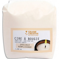 GRAINE CREATIVE Sachet de 1,2 kg de cire à bougie végétale de remplissage