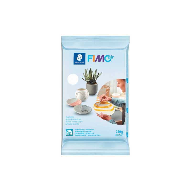 GRAINE CREATIVE Pain 250 gr FIMO AIR BLANC - Simple, lisse, ne colle pas, PAS BESOIN DE CUISSON