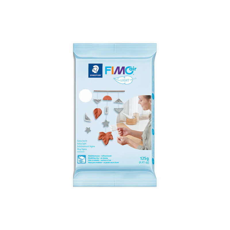 GRAINE CREATIVE Pain 125 gr FIMO AIR BLANC - Simple, lisse, ne colle pas, PAS BESOIN DE CUISSON