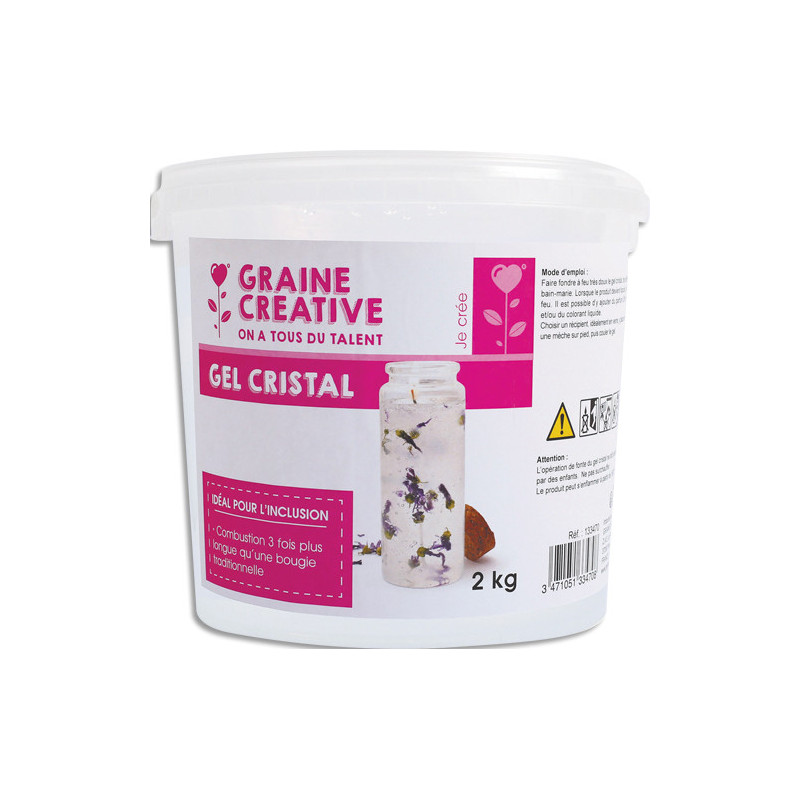 GRAINE CREATIVE Pot de 2 kg de gel cristal à fondre pour créer des bougies