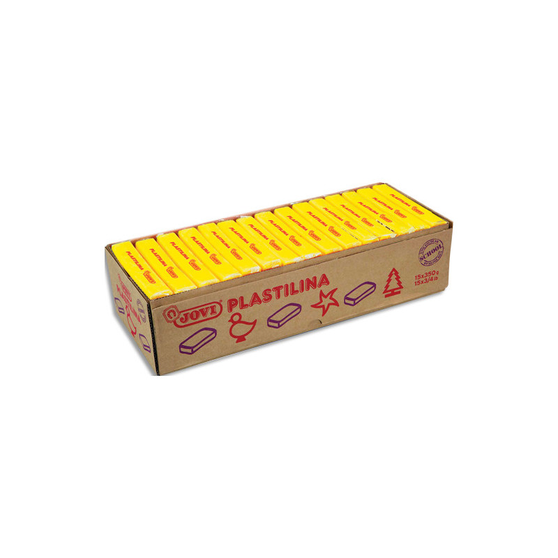 JOVI Plastilina, boîte de 15 x 350 gr de pâte à modeler végétale couleur jaune foncé