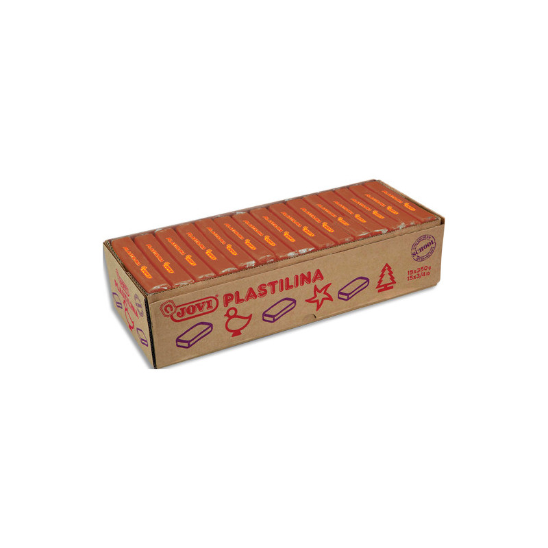 JOVI Plastilina, boîte de 15 x 350 gr de pâte à modeler végétale couleur marron