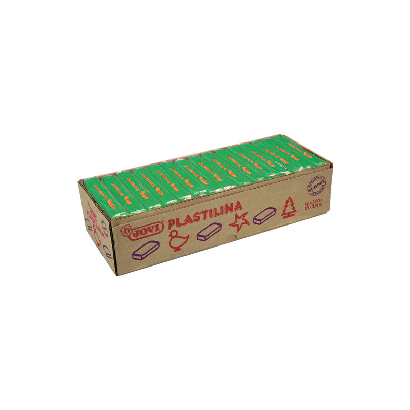 JOVI Plastilina, boîte de 15 x 350 gr de pâte à modeler végétale couleur vert