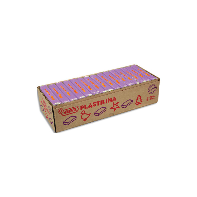 JOVI Plastilina, boîte de 15 x 350 gr de pâte à modeler végétale couleur violette