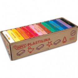 JOVI Plastilina, boîte de 15 x 350 gr de pâte à modeler végétale couleurs assorties