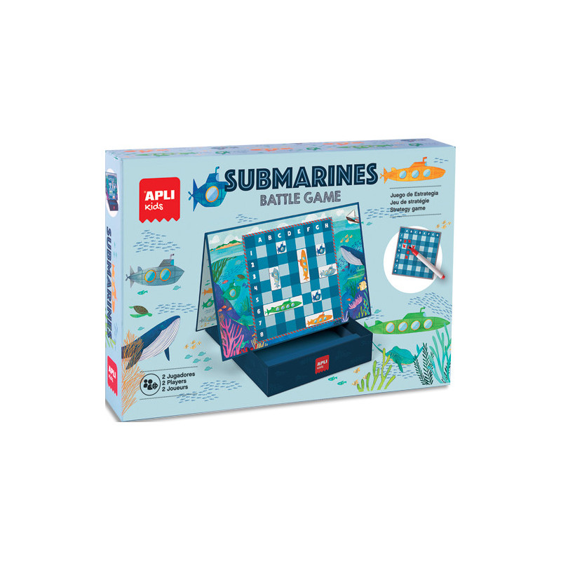 APLI KIDS Jeu de société bataille sous-marin avec 16 sous-marins magnétiques