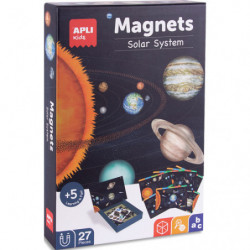 APLI KIDS Jeu de société magnets système solaire, boîte de 27 pièces, pour apprendre le système solaire