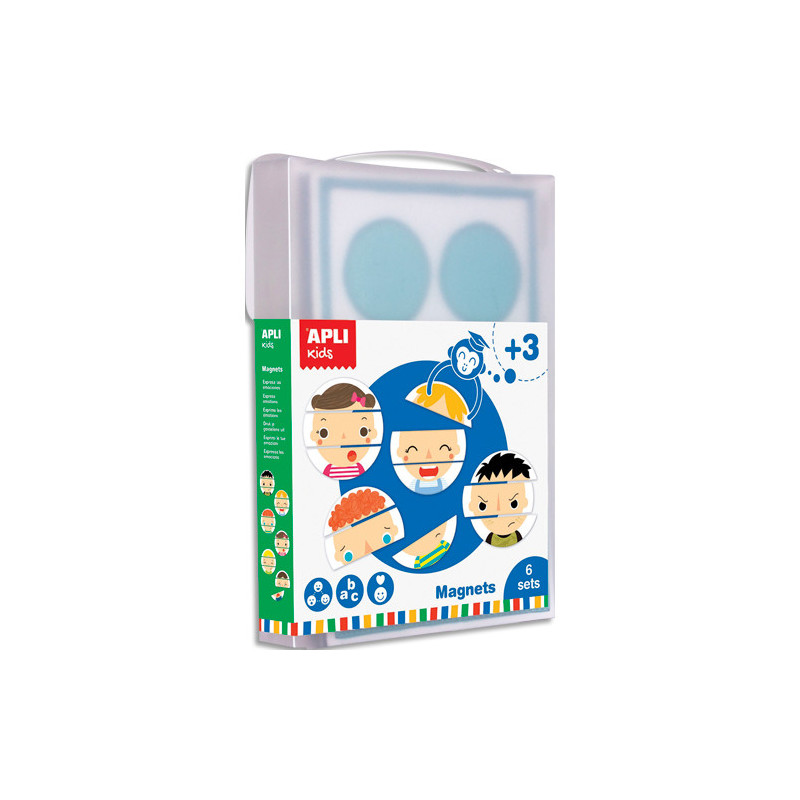 APLI KIDS Boîte de 6 sets de magnets XXL pour apprendre les émotions