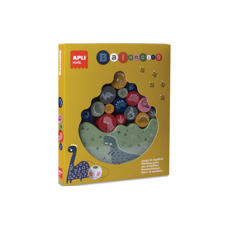 APLI KIDS Puzzle 16 pièces sur le thème des dinosaures, jeu d'équilibre