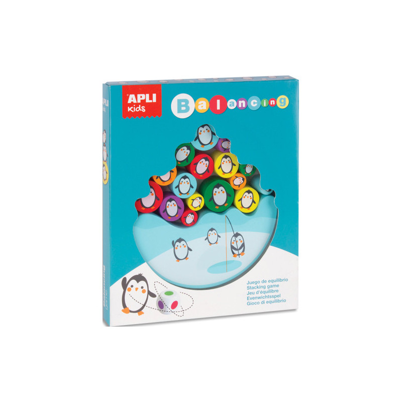 APLI KIDS Puzzle 16 pièces sur le thème des pingouins, jeu d'équilibre