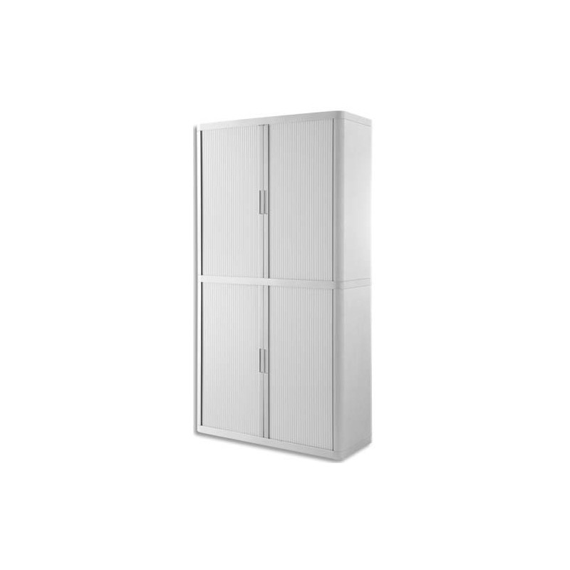 PAPERFLOW EasyOffice armoire démontable corps en PS teinté et rideau Blanc - Dim L110x H204x P41,5 cm