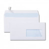 PLEIN CIEL Boîte de 500 enveloppes Blanches 90g DL 110x220 mm fenêtre 45x100 mm auto-adhésives