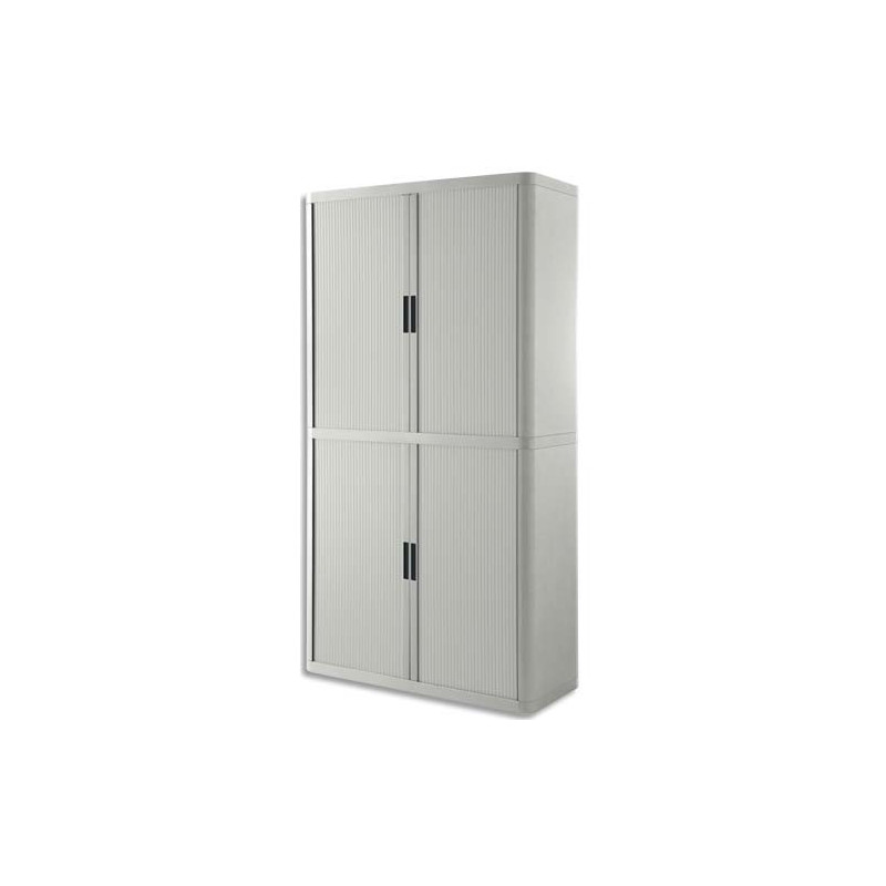 PAPERFLOW EasyOffice armoire démontable corps en PS teinté et rideau Gris - Dim L110x H204x P41,5 cm