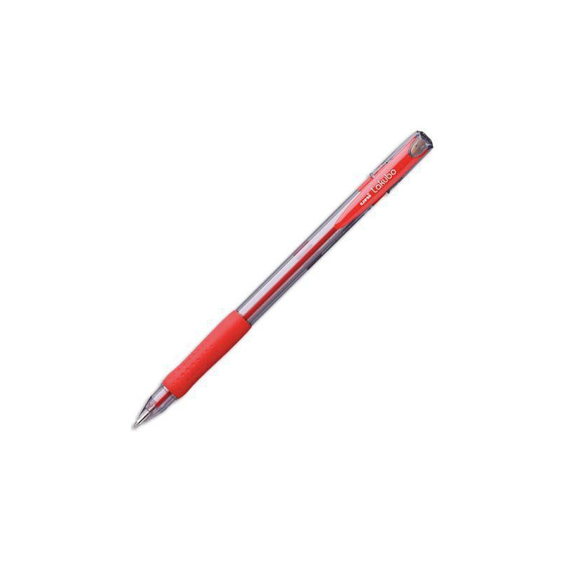 UNI-BALL Stylo bille rechargeable pointe large r&eacute;tractable encre Rouge corps avec grip LAKNOCK